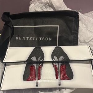 Kent Stetson Women's Black and Red Shoe Clutch